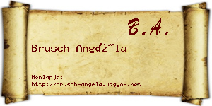 Brusch Angéla névjegykártya